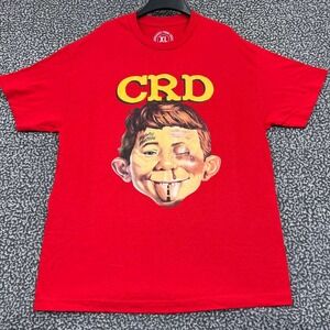 Crooked Clubhouse Shirt Men Extra Large Red Disengaged From Society Short Sleeve